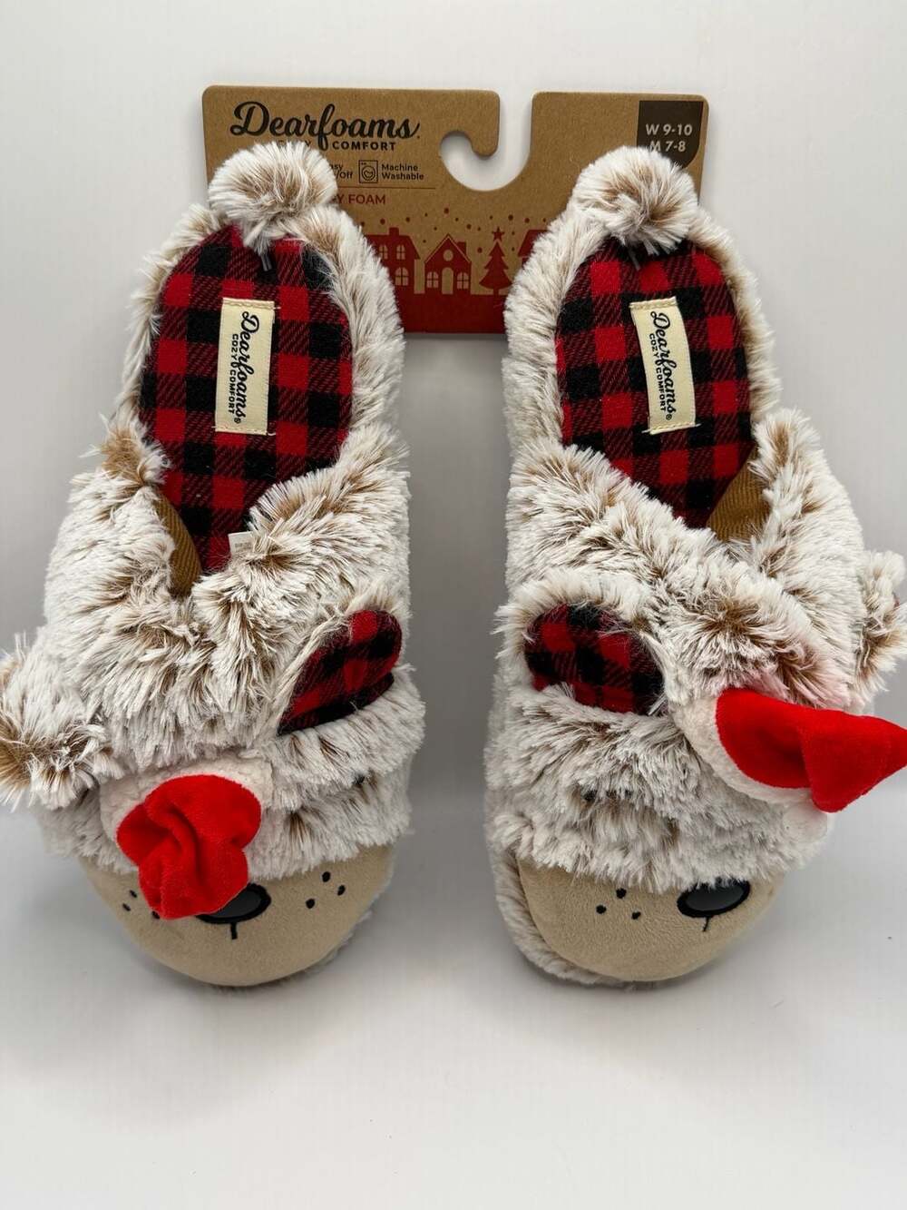 Dearfoams Bear Clog Slippers Size W 9-10 / M 7-8 Brown